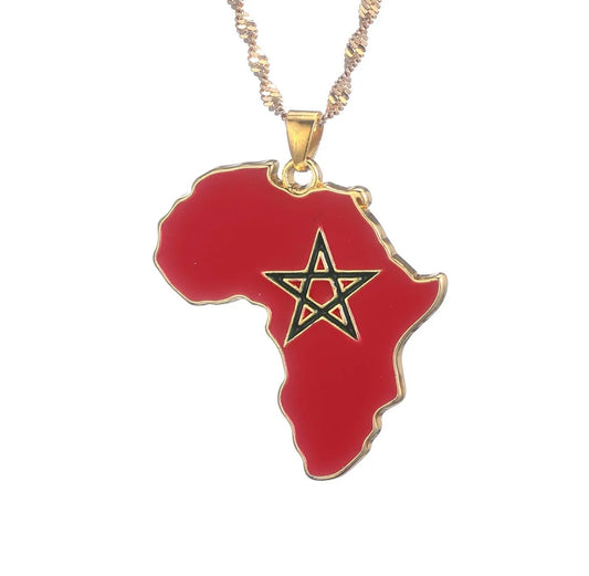 Morocco flag Necklace